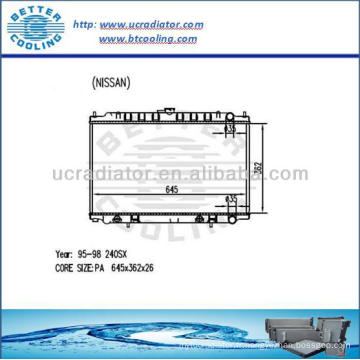 Système de refroidissement automatique de radiateur en aluminium NISSAN 240SX
